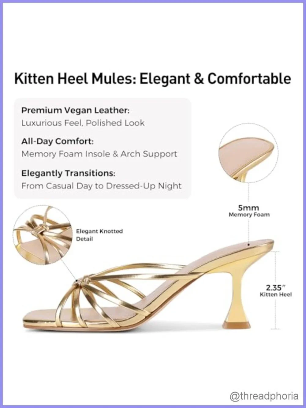 Women's Strappy Square Toe Kitten Heels Vegan Leather Dress Sandals